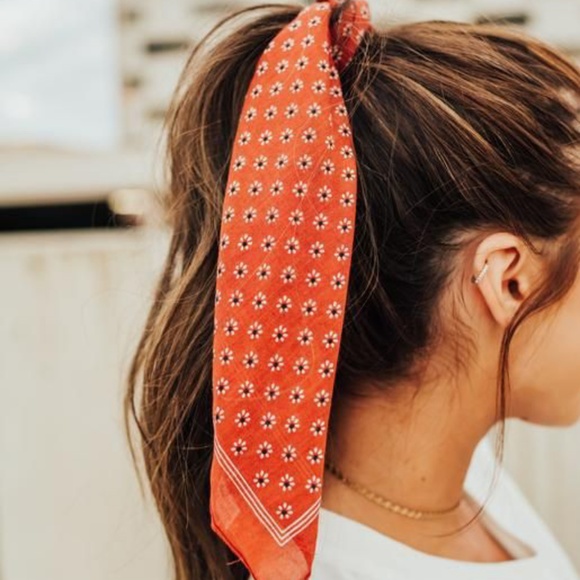 Blush pink cactus print kerchief scarf/bandana - Picture 5 of 6